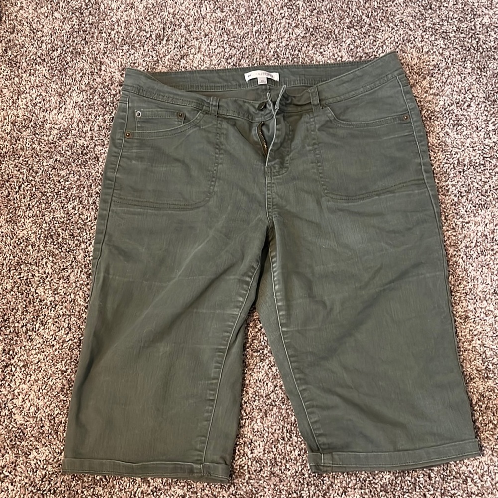 Sage green knee length shorts